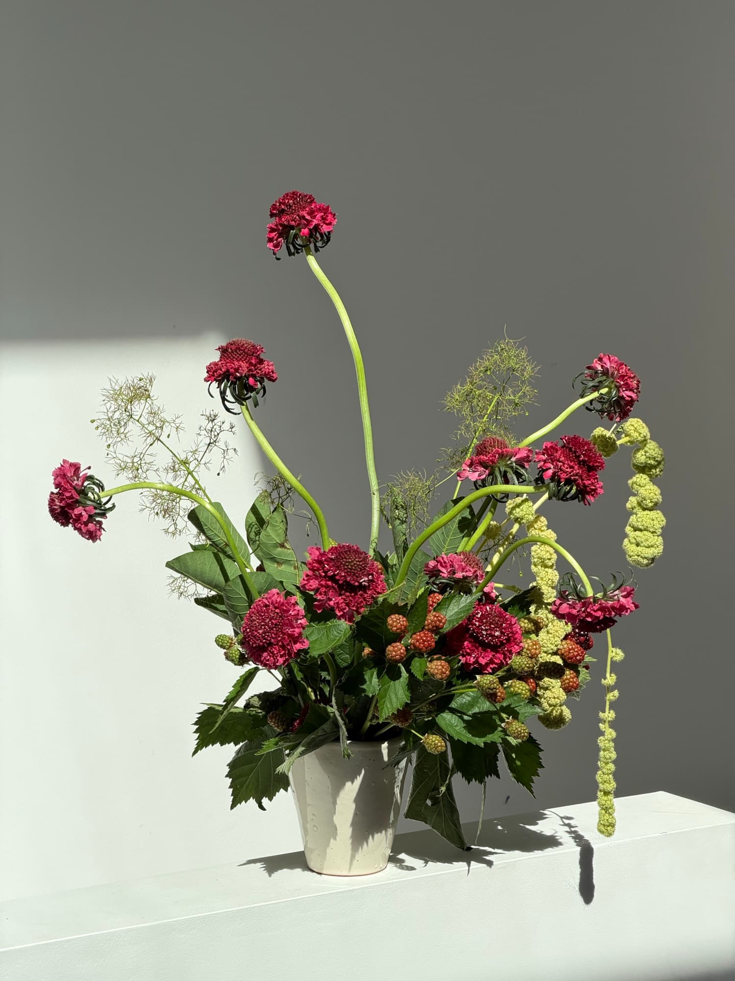 Bouquet photograph with a provisional identification of Bells of Ireland